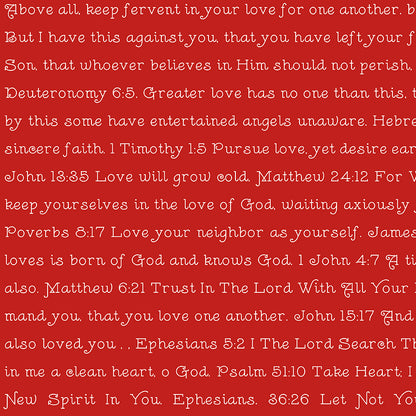 pattern Love scripture red from take heart collection
