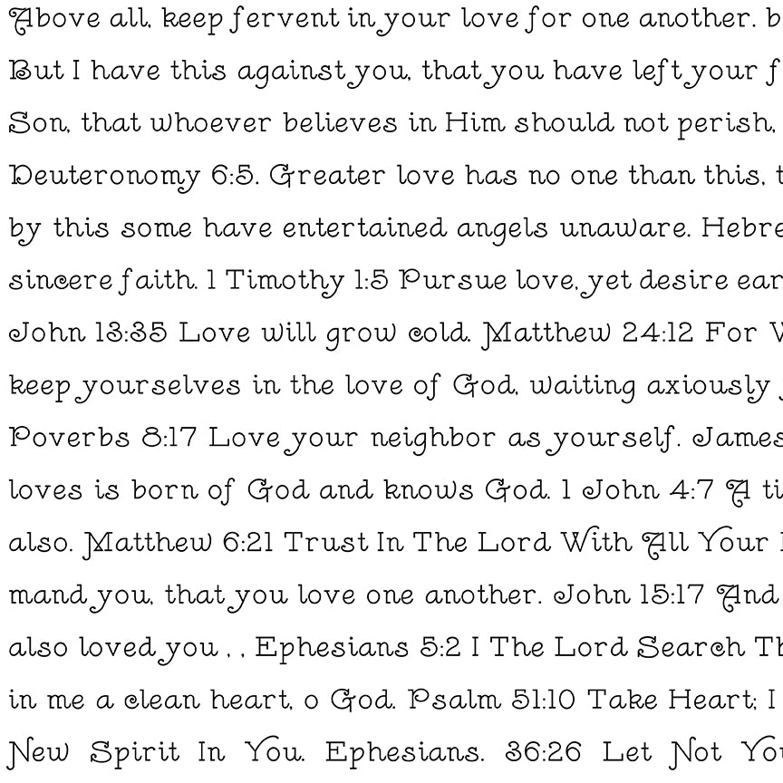 pattern Love scripture white from take heart collection