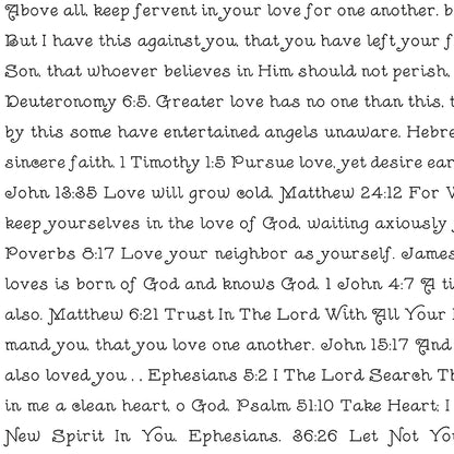 pattern Love scripture white from take heart collection