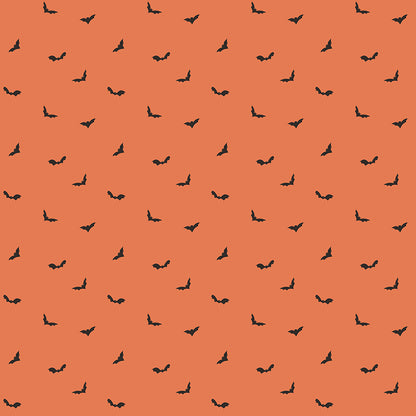 Pattern from the fabric collection The Apothecary, the one shown is Batwings (backgrounds in Cream, Gold, Marmalade): A whimsical, repetitive pattern featuring bat wing shapes. Designed by Amber Elliot of Alderwood Studio for Riley Blake Designs, is a whimsical, "witchy" fall collection inspired by vintage apothecary shops.