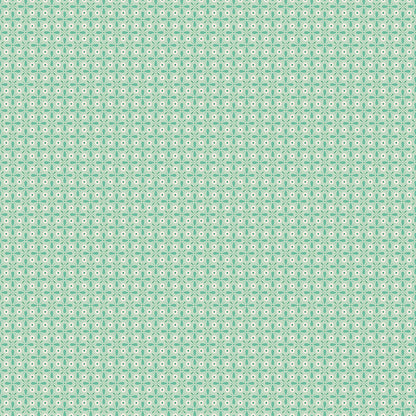 Image shows pattern  Vintage Sage: An allover print of tiny blossoms that creates a soft, textured look (like lace from a distance) on a soft sage background. Fabric patterns are from The Berry & Sage fabric collection by Lori Holt for Riley Blake Designs which is a vintage-inspired line  characterized by a color palette of coral, tea rose, cherry, alpine, latte, and sage.