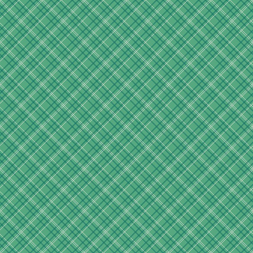 Image shows pattern Homespun (Alpine): A textured, criss cross, woven-look fabric pattern. Fabric patterns are from The Berry & Sage fabric collection by Lori Holt for Riley Blake Designs which is a vintage-inspired line  characterized by a color palette of coral, tea rose, cherry, alpine, latte, and sage.
