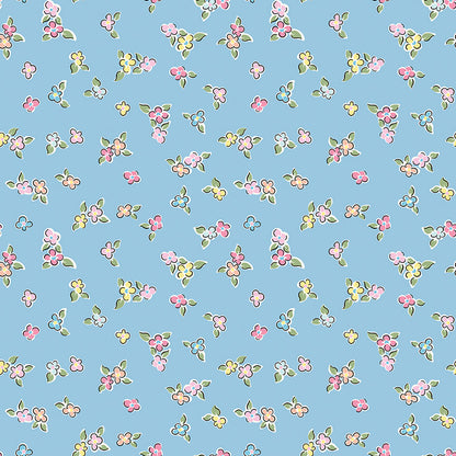 pattern flowers blue from the Love Notes collection by Lindsay Wilkes of the Cottage Mama for Riley Blake Designs. 