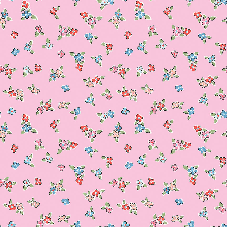 pattern flowers pink from the Love Notes collection by Lindsay Wilkes of the Cottage Mama for Riley Blake Designs. 