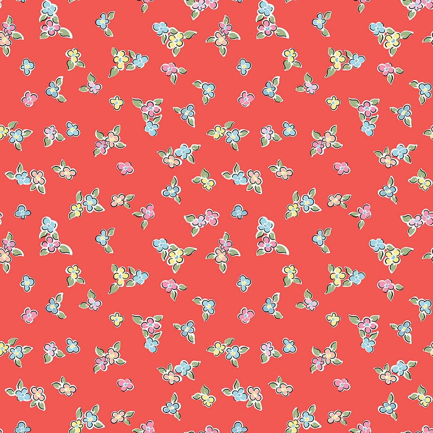 pattern flowers red from the Love Notes collection by Lindsay Wilkes of the Cottage Mama for Riley Blake Designs. 