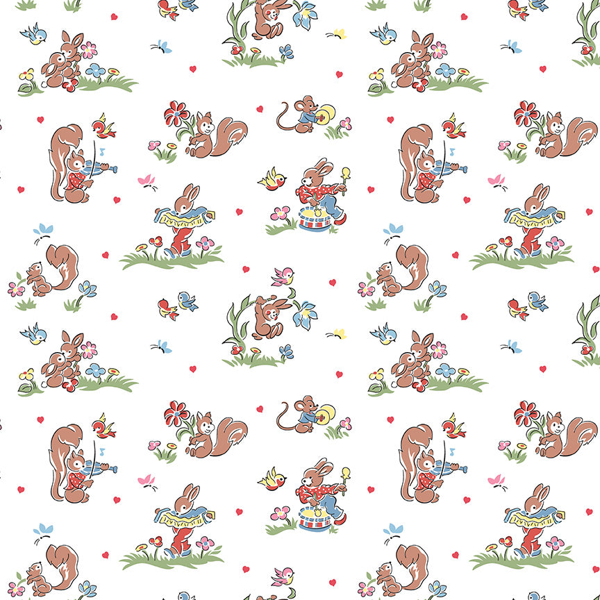 pattern main white from the Love Notes collection by Lindsay Wilkes of the Cottage Mama for Riley Blake Designs. 
