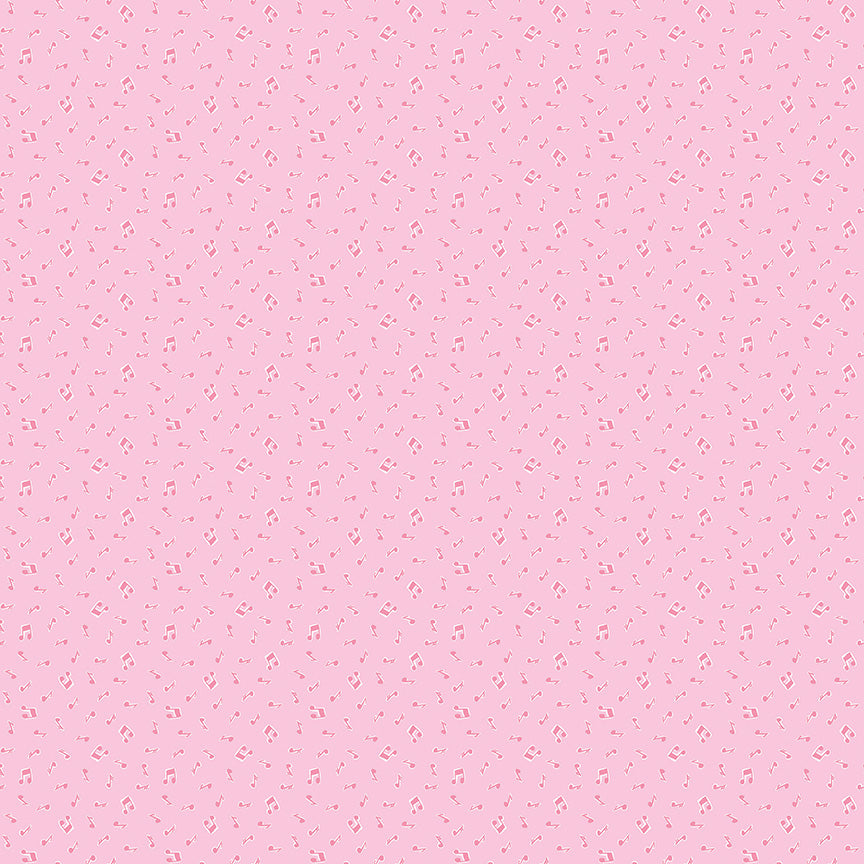 pattern music notes pink from the Love Notes collection by Lindsay Wilkes of the Cottage Mama for Riley Blake Designs. 