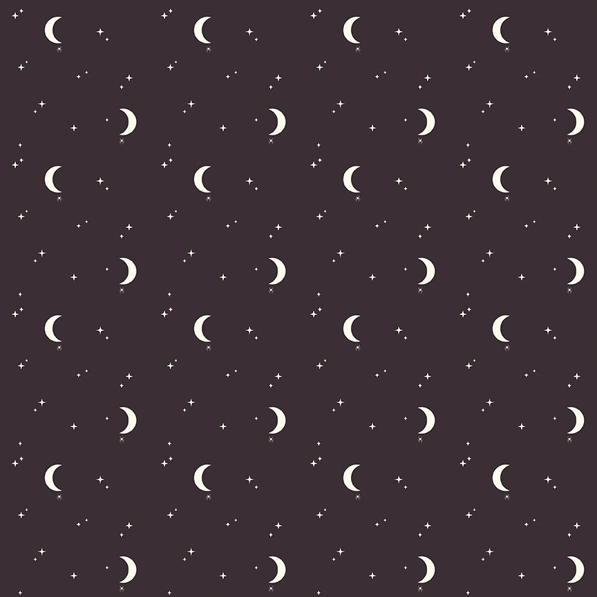 Pattern from the fabric collection The Apothecary, the one shown is Night Sky (Cream, Midnight): A delicate, small-scale print focusing on tiny stars and a dotted, starry sky effect.  Designed by Amber Elliot of Alderwood Studio for Riley Blake Designs, is a whimsical, "witchy" fall collection inspired by vintage apothecary shops.