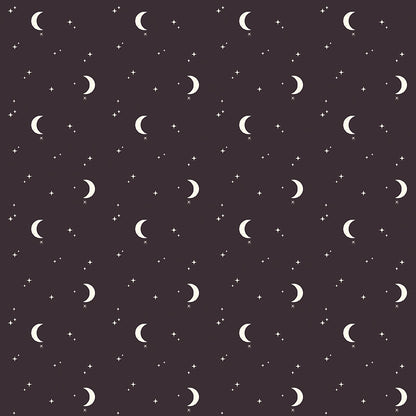 Pattern from the fabric collection The Apothecary, the one shown is Night Sky (Cream, Midnight): A delicate, small-scale print focusing on tiny stars and a dotted, starry sky effect.  Designed by Amber Elliot of Alderwood Studio for Riley Blake Designs, is a whimsical, "witchy" fall collection inspired by vintage apothecary shops.