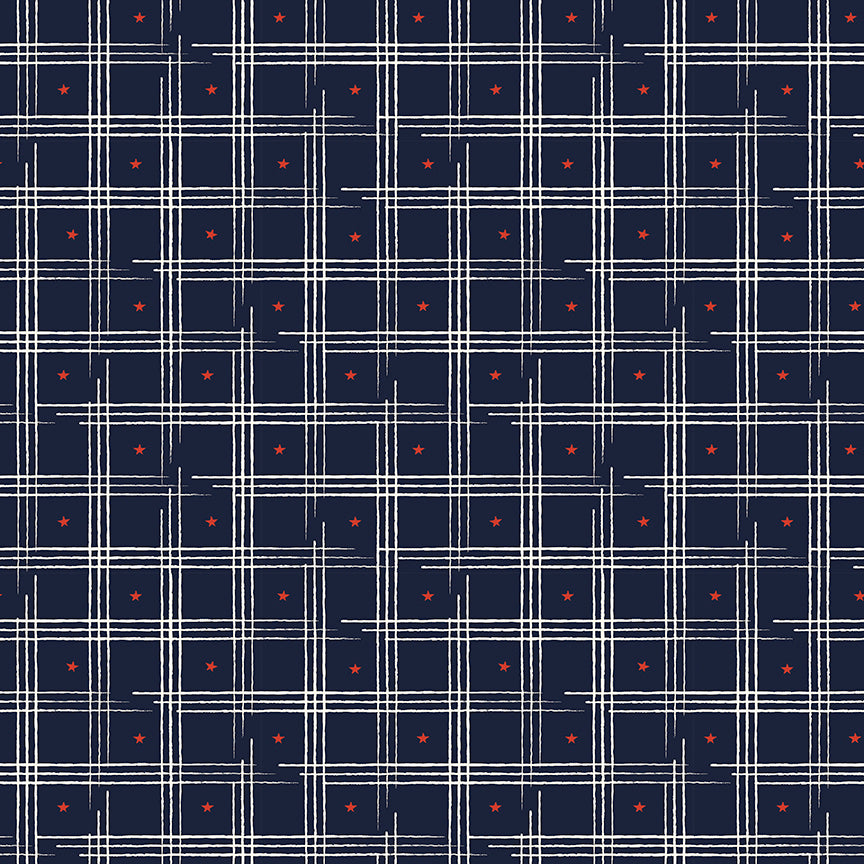 pattern plaid blue from american honor fabric collection 
