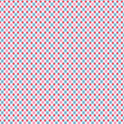 pattern plaid blue  from the Love Notes collection by Lindsay Wilkes of the Cottage Mama for Riley Blake 