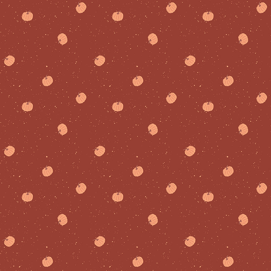 Pattern from the fabric collection The Apothecary, the one shown is Pumpkin Toss (backgrounds in Marmalade, Mint, Rust): A small-scale, tossed pattern of fall pumpkins, ideal for background or piecing. Designed by Amber Elliot of Alderwood Studio for Riley Blake Designs, is a whimsical, "witchy" fall collection inspired by vintage apothecary shops.