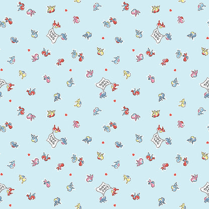 pattern songbirds blue from the Love Notes collection by Lindsay Wilkes of the Cottage Mama for Riley Blake Designs. 