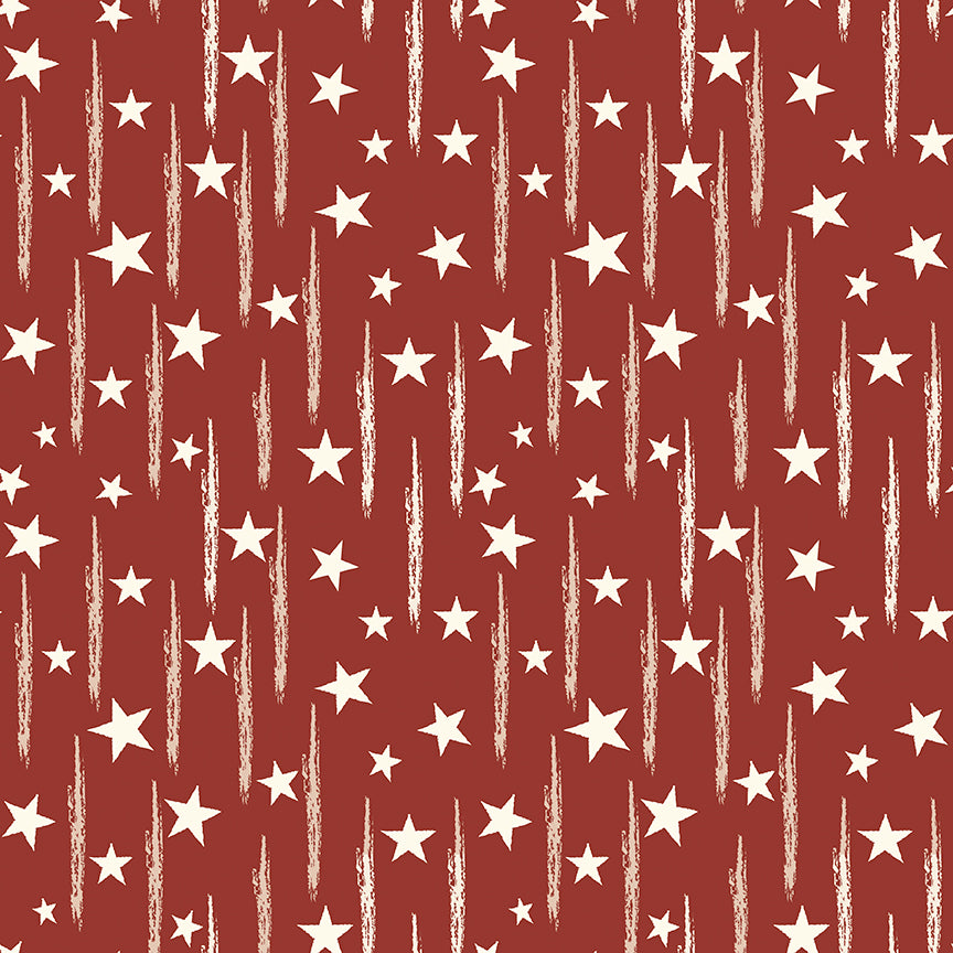 pattern stars barn red from american honor fabric collection 