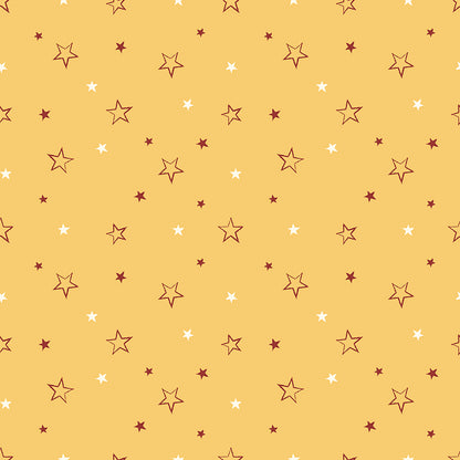 pattern stars yellow and red from american honor fabric collection 