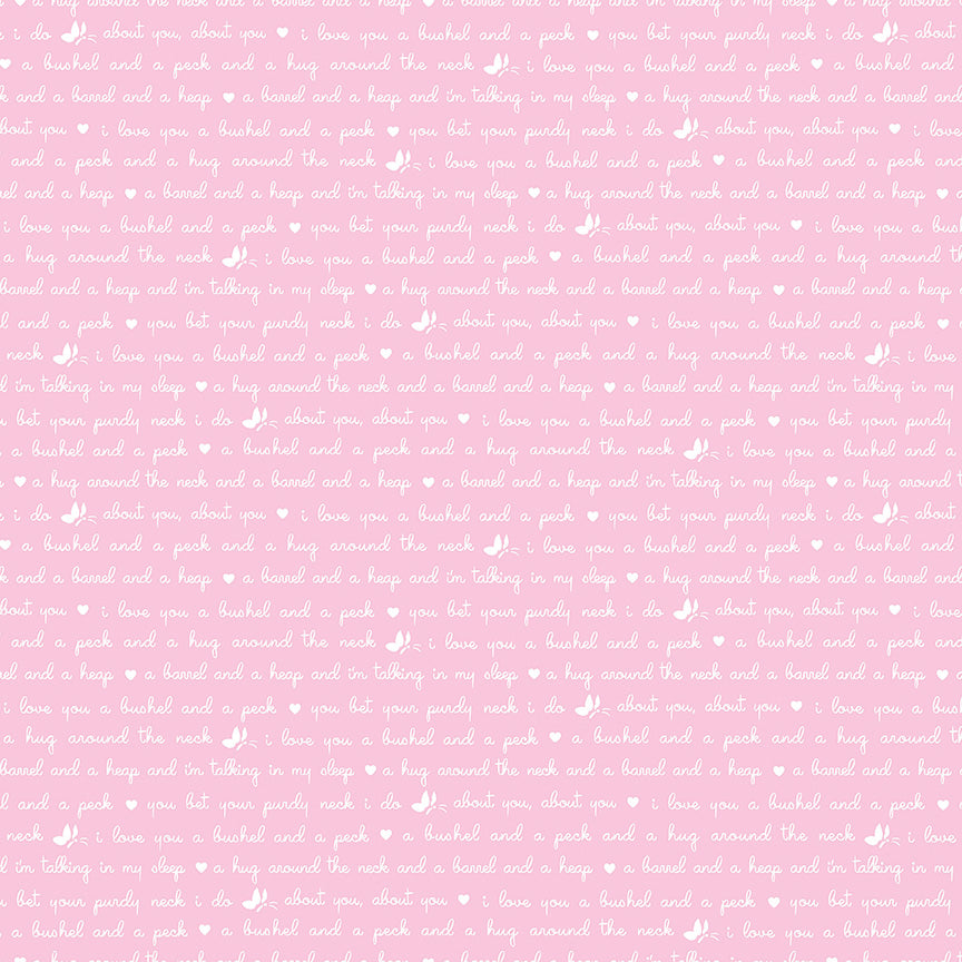 pattern text pink from the Love Notes collection by Lindsay Wilkes of the Cottage Mama for Riley Blake 