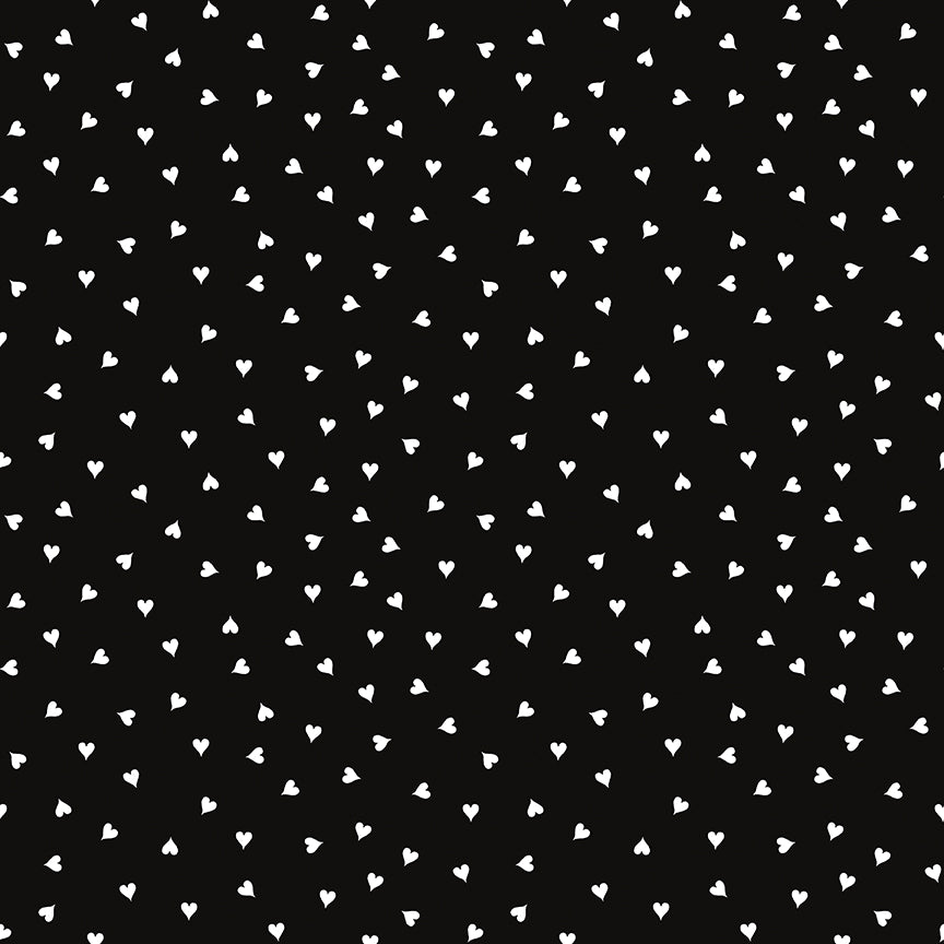 pattern tossed hearts black from take heart collection
