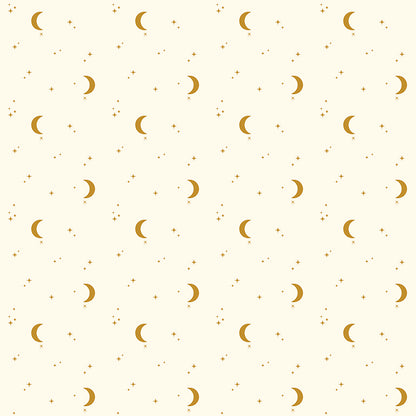 Pattern from the fabric collection The Apothecary, the one shown is Night Sky (Cream, Midnight): A delicate, small-scale print focusing on tiny stars and a dotted, starry sky effect.  Designed by Amber Elliot of Alderwood Studio for Riley Blake Designs, is a whimsical, "witchy" fall collection inspired by vintage apothecary shops.