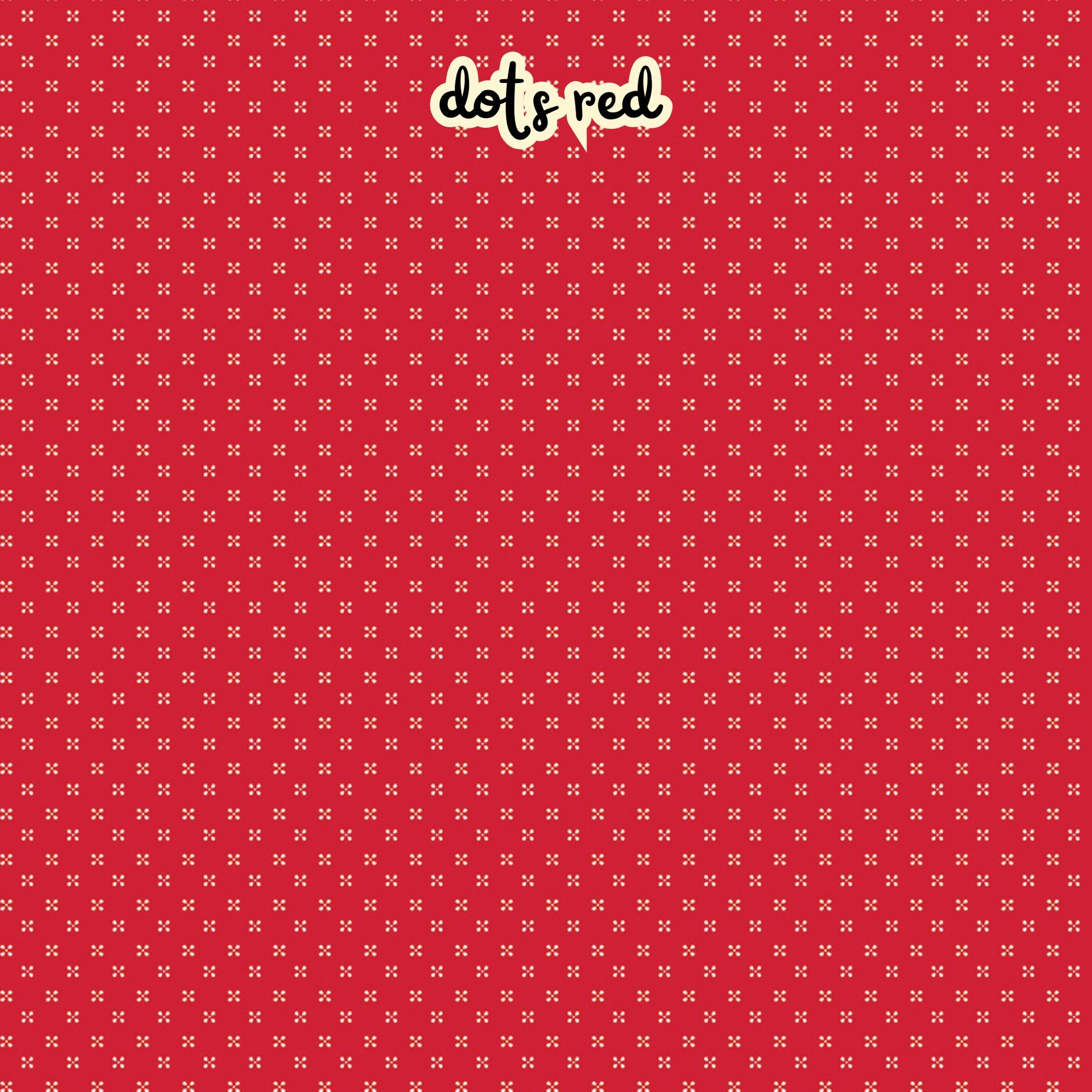 100% cotton fabric collection Radiant Ruby. This  pattern is white dots in clusters of 4 on a red background. Collection is a vibrant "showstopper in scarlet" a two-tone collection which uses only "Schoolhouse" (red) and "Cloud" (off-white) to create a striking aesthetic inspired by the brilliance of a ruby gemstone.  