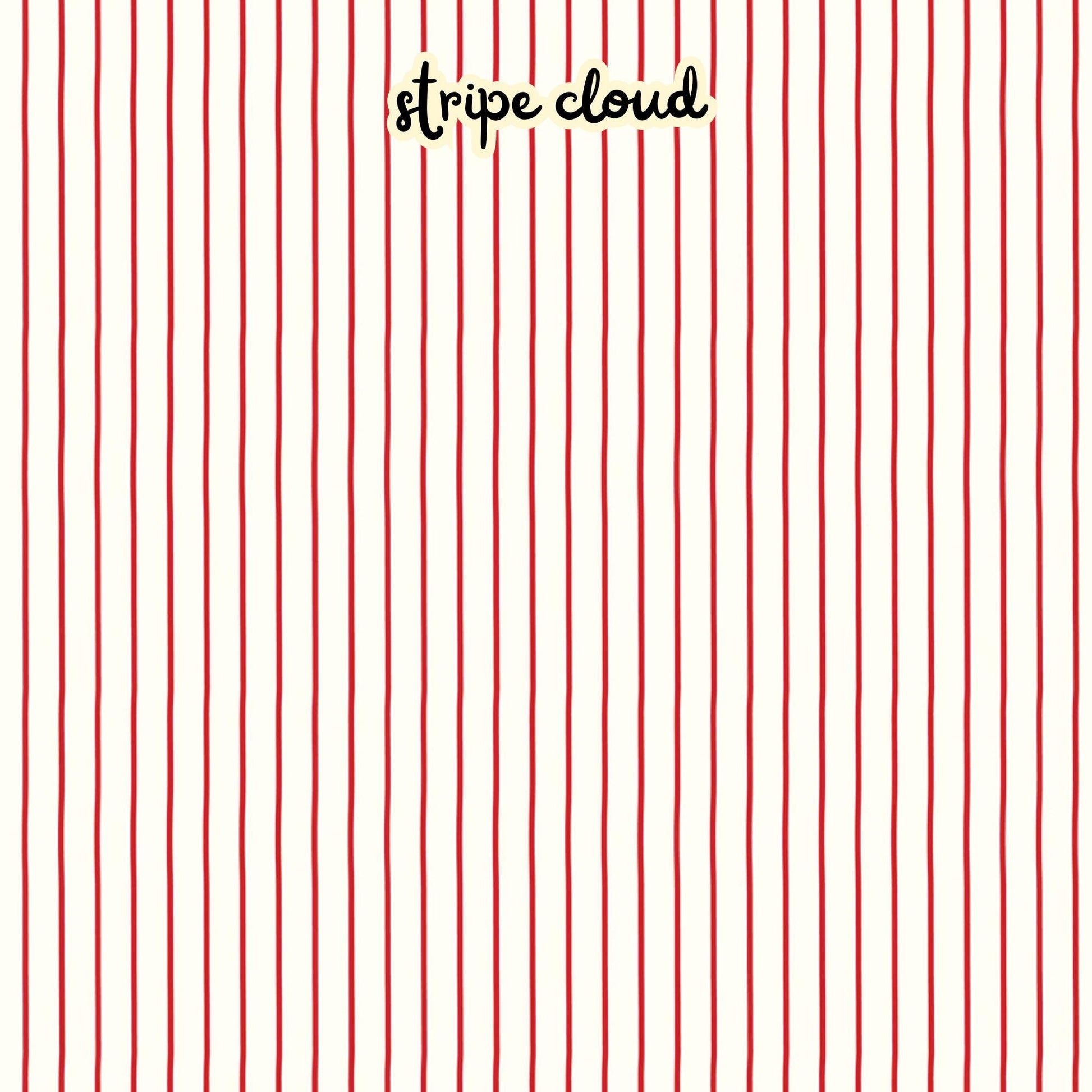 100% cotton fabric collection Radiant Ruby. This pattern is red stripes on a cloud/white background. Collection is a vibrant "showstopper in scarlet" a two-tone collection which uses only "Schoolhouse" (red) and "Cloud" (off-white) to create a striking aesthetic inspired by the brilliance of a ruby gemstone.  	