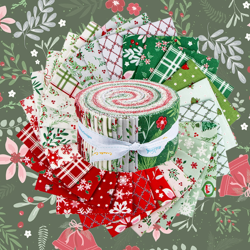 Fabric Christmas PRECUTS: Rolie Polie  Mistletoe & Holly Riley Blake