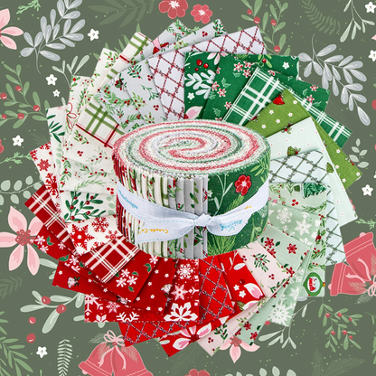 Fabric Christmas PRECUTS: Rolie Polie  Mistletoe & Holly Riley Blake