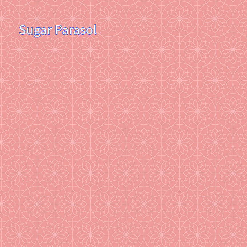 cotton fabric from spoonful of sugar collection called evening Lace Parasol design is similar to top of a parasol on pink background