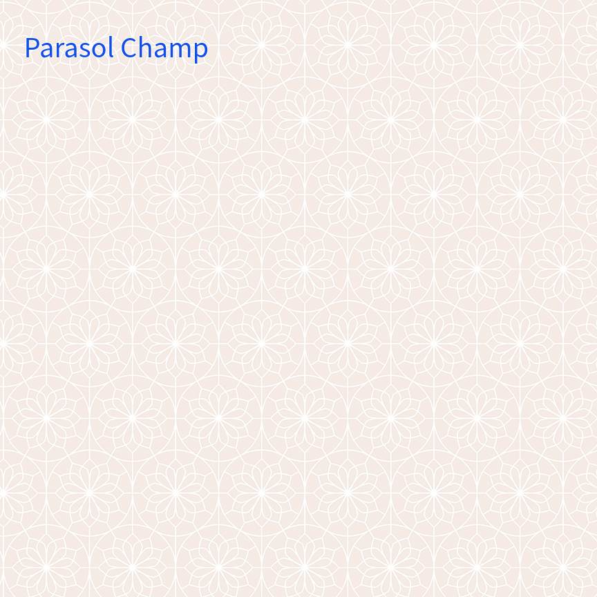 cotton fabric from spoonful of sugar collection called Champagen Parasol design is similar to top of a parasol on creme colored background