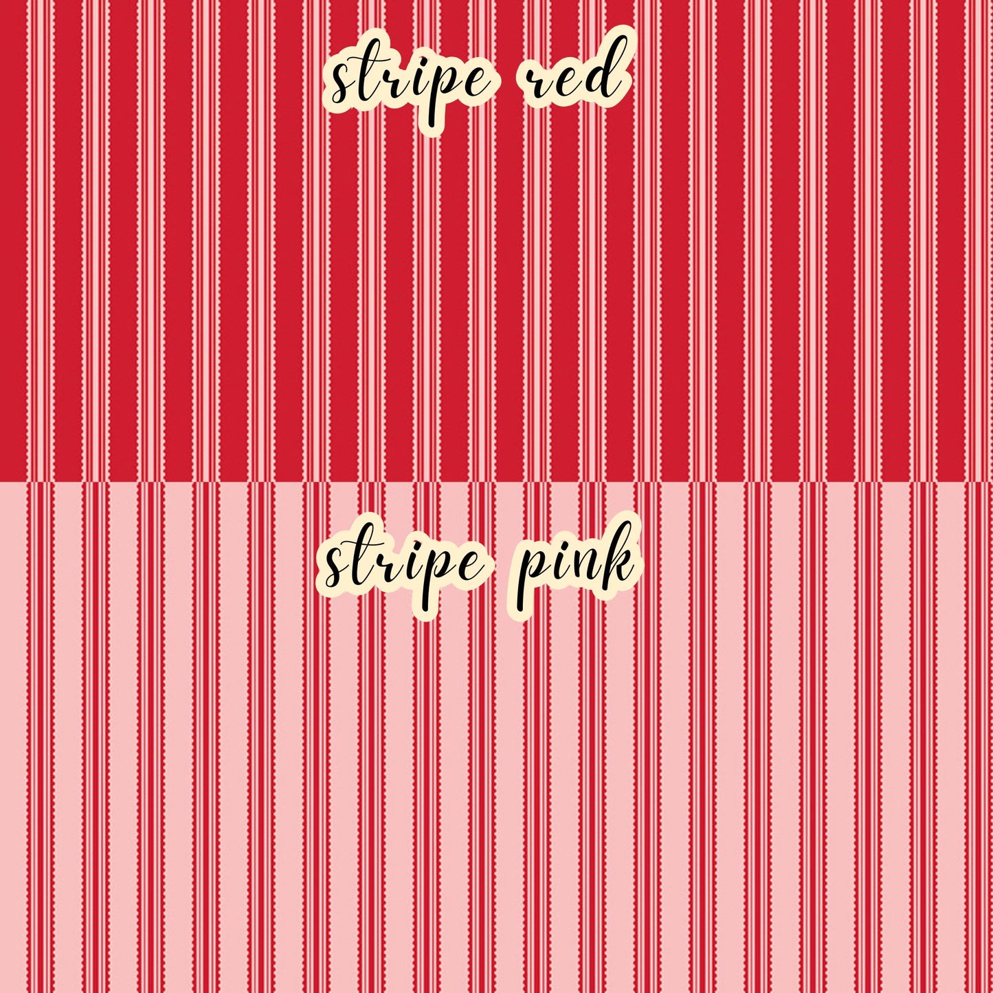 The Letters to Cupid fabric collection, the striped red and striped pink patterns feature pink stripes on a red background and red stripes on a pink background. This 100% cotton quilting fabric is 43"/44" wide and is suitable for quilting, apparel, and home decor.