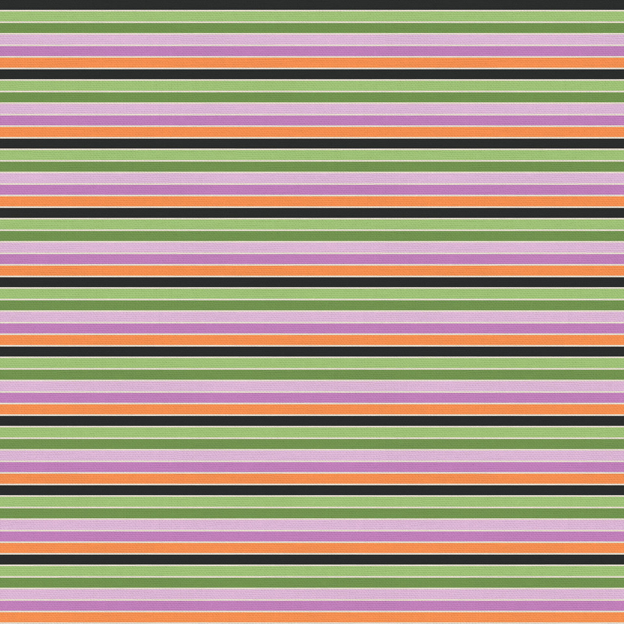 Tricks and Treat 100 cotton fabric collection, this pattern is Stripe: A multi-colored striped fabric that coordinates with the collection's playful palette. The collection is designed in a style that is "spooky but sweet" and is printed on 100% premium cotton, making it suitable for quilts and crafty Halloween projects.