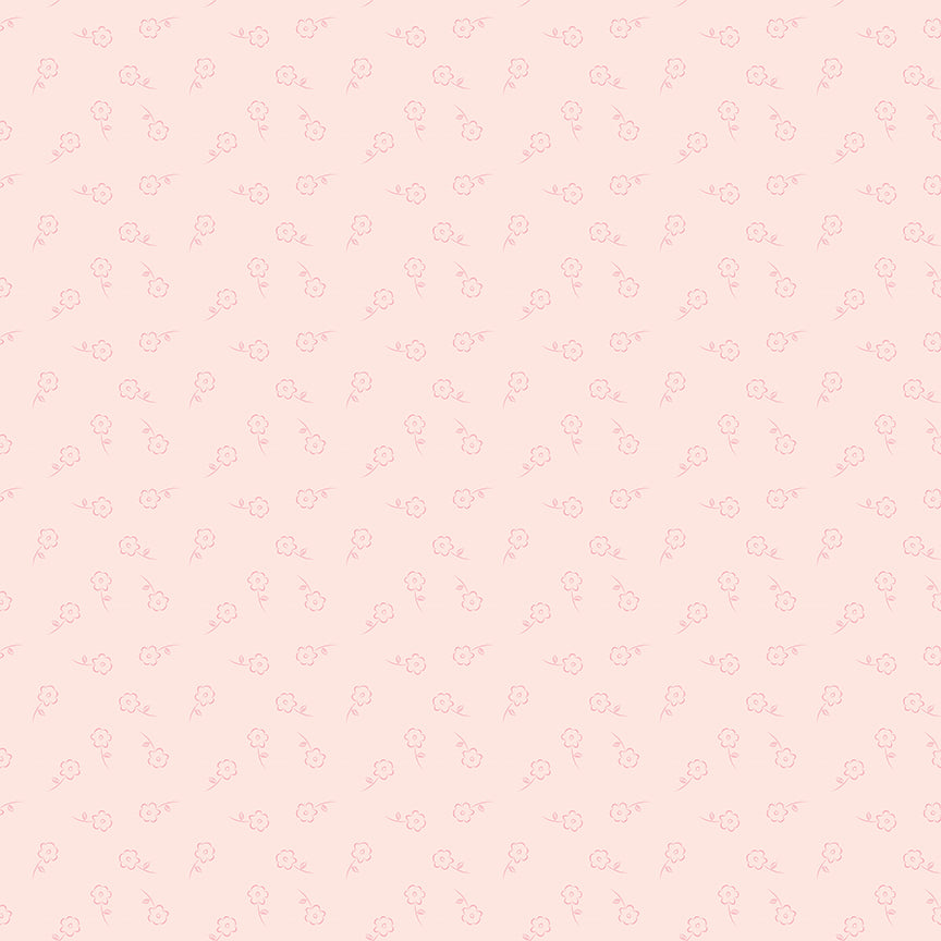 This dainty floral blush pattern from The Sweet Pink collection by My Mind’s Eye for Riley Blake Designs is one of 3 patterns in the collection with A small-scale, intimate ditsy floral print. This image has a blush colored background