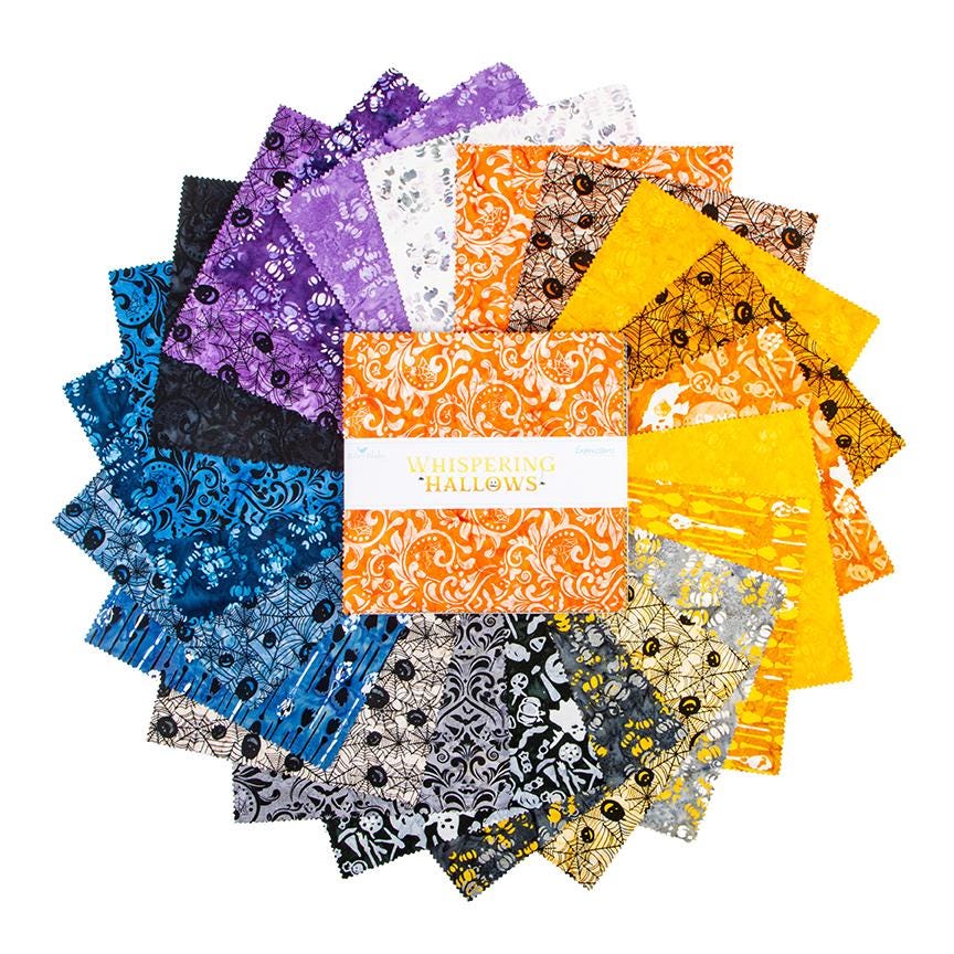 The Whispering Hollows collection features fun Halloween images, with colors invoking midnight skies, as well as favorite seasonal hues. The Batiks Collections by Riley Blake are produced in state-of-the-art facilities with the best Tjap designers and makers, color experts, and stamp prodigies. Due to the hand-crafted nature of batiks, fabric may vary from image.